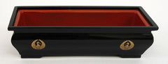 8.1" Long Black Incense Burner with Metal Insert and Crane Logo