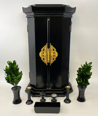 30 Black Pagoda Style Butsudan with Butsugu Set
