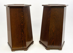 Premium Vintage 17.5" Tall Brown Iron Wood Vase Stands