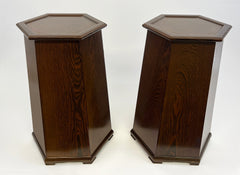 Premium Vintage 17.5" Tall Brown Iron Wood Vase Stands