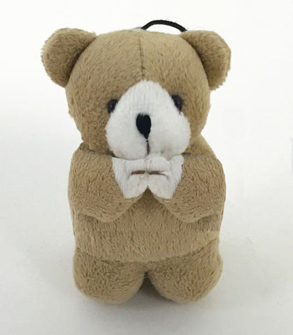 Small Brown Praying Bear with Strap