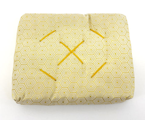 Used Golden Hexagonal Print Square Bell Cushion for No. 5 (6.75" Diameter) Bell