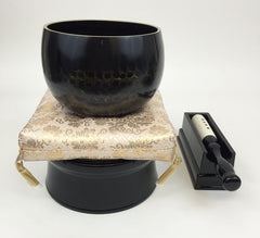 No. 5 Bell (6.75" Diameter) with Golden Floral Cushion and Black Base