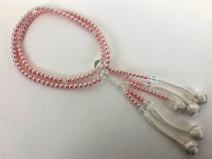 Light Pink Pearl Beads with Knitted Tassels
