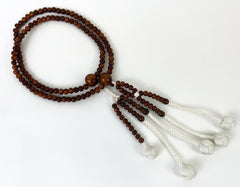 Tsuishu (Camphorwood) Beads with Knitted Tassels