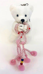 Small White Praying Bear with Strap