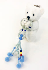 Small White Praying Bear with Strap