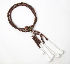 Tsuishu (Camphorwood) Beads with S.G.I. Logo and Knitted Tassels