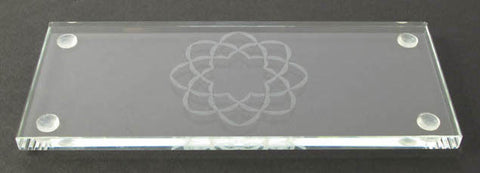 6.75" L Clear Glass Water Cup Table with S.G.I. Logo (Display Model)