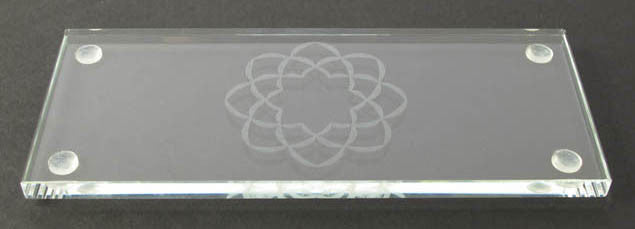 6.75" L Clear Glass Water Cup Table with S.G.I. Logo