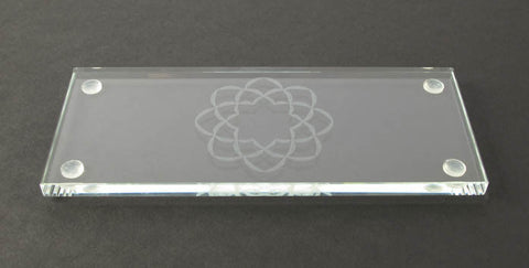 Glass Tray With S.G.I. Logo for Water & Rice Cup