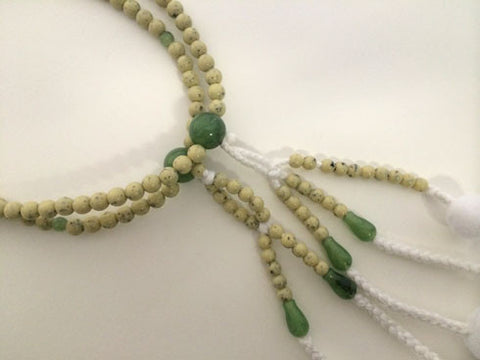 Faux Linden Wood Beads with Jade