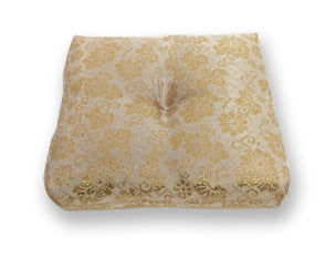 Gold Square Bell Cushion with No Tassel for No. 3 (3.5" Diameter) Bell