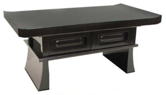 #24 Ebony Kyo Table with Two Drawers