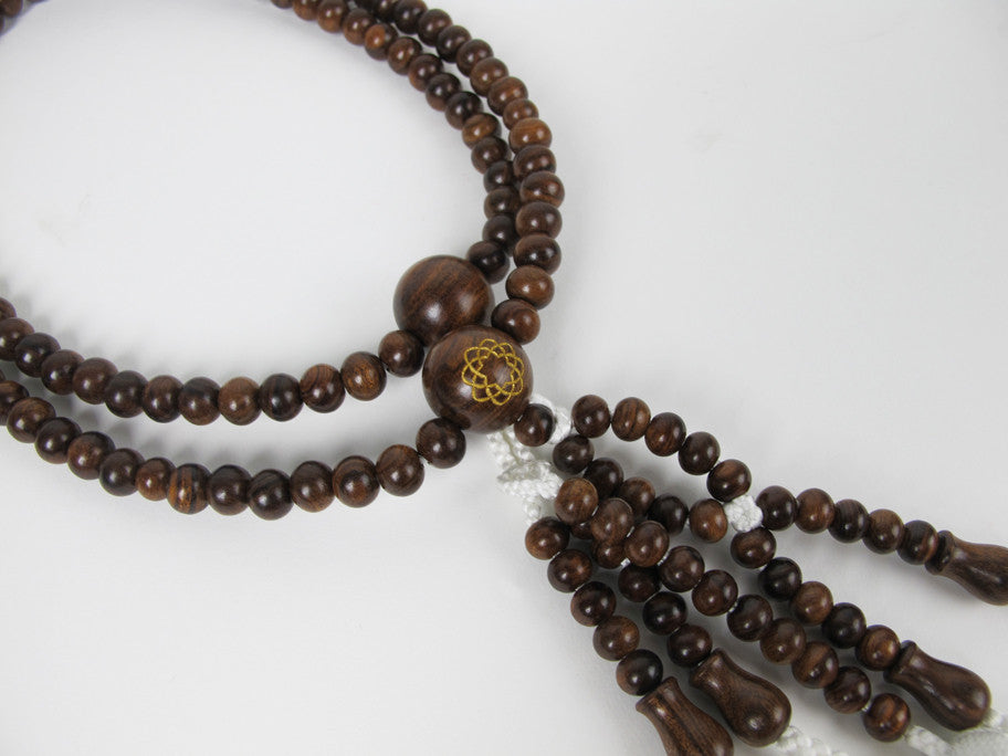 New Sandalwood Beads with S.G.I. Logo and Knitted Tassels