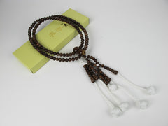 New Sandalwood Beads with S.G.I. Logo and Knitted Tassels