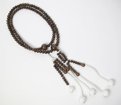 New Sandalwood Beads with Knitted Tassels