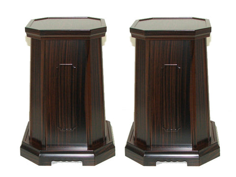 12" Tall Black Ebony Vase Stands